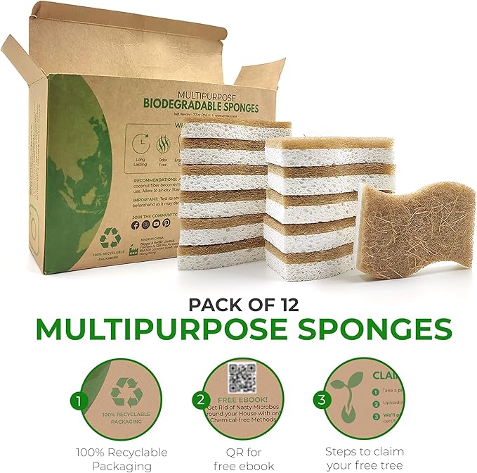 Biodegradable Natural Kitchen Sponge - Image 4