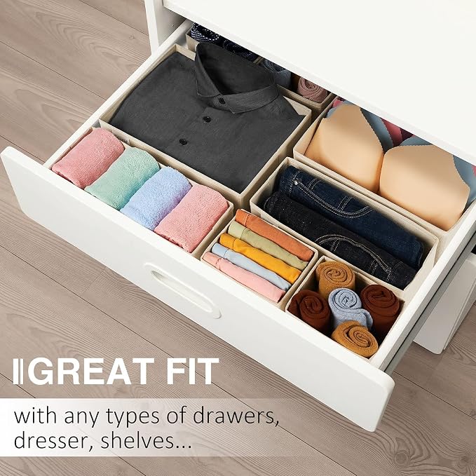 Criusia Drawer Organizer Clothes, 8 Pack Underwear Drawer Organizer, Foldable - Image 6