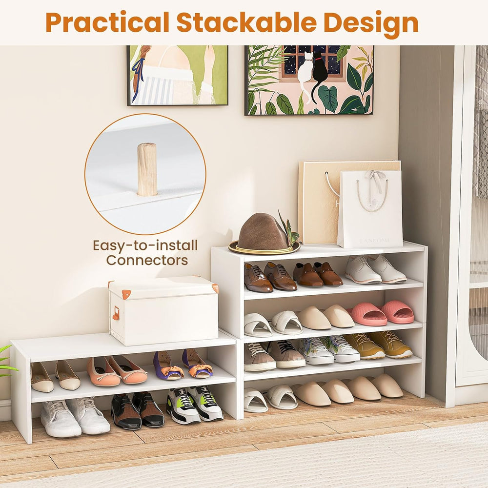 GOFLAME 6-Tier Shoe Rack 2 Pack, Stackable Shoe Storage Organizer, Freestandi...