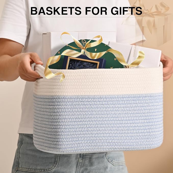 Woven Cotton Rope Storage Basket - Image 3