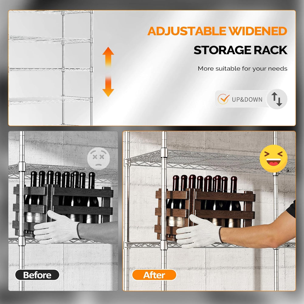 VINGLI 5 Tier Storage Shelves 1430LBS Heavy Duty Metal Shelving, Upgraded 58&...