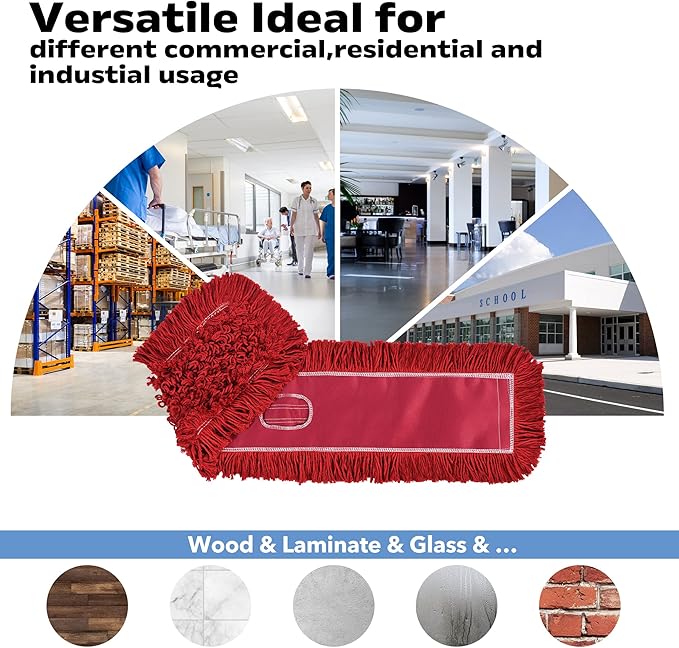 Matthew Cleaning 36'' Industrial Strength Cotton Dust Mop Refill Washable - Image 5