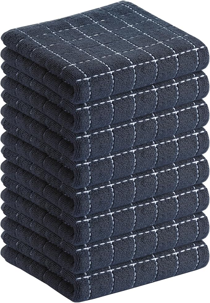 Homaxy 100% Cotton Terry Kitchen Towels, Checkered Designed, Soft and Super by Homaxy