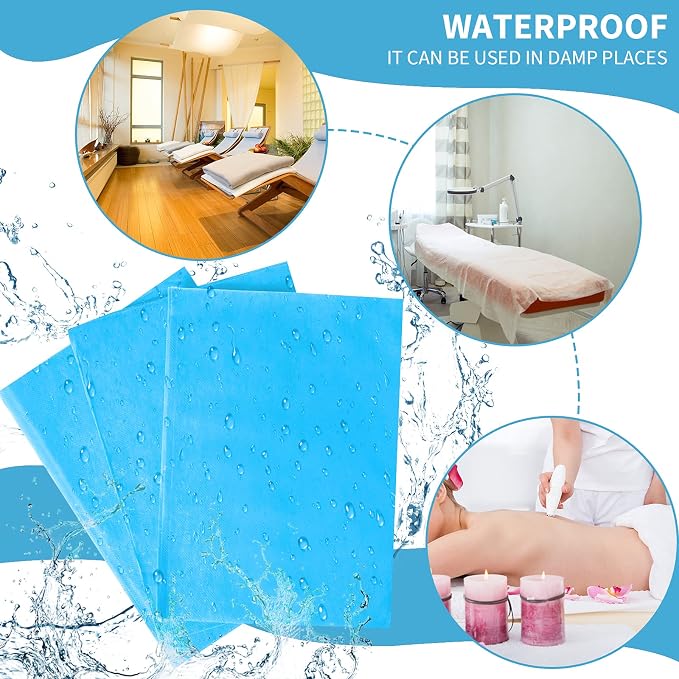 Breling 100 Pcs 31.5 x 71 Inch Disposable Bed Sheets Oil-proof PE Film Massage - Image 2