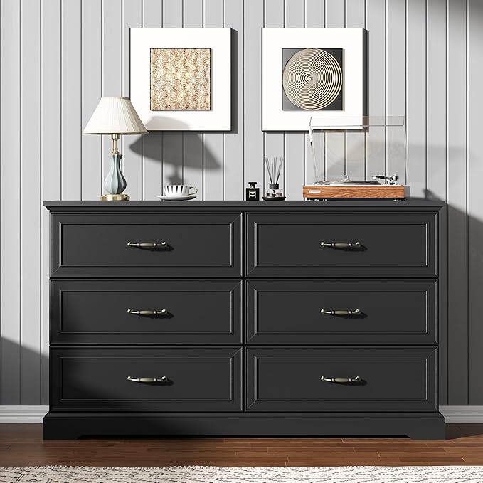 6 Drawer Dresser for Bedroom, Rustic Farmhouse Dresser - Image 3