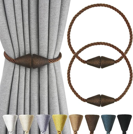 2 Pack Magnetic Curtain Tiebacks Rope Modern Handmade Curtain Tie Backs by CurtianTiebacks