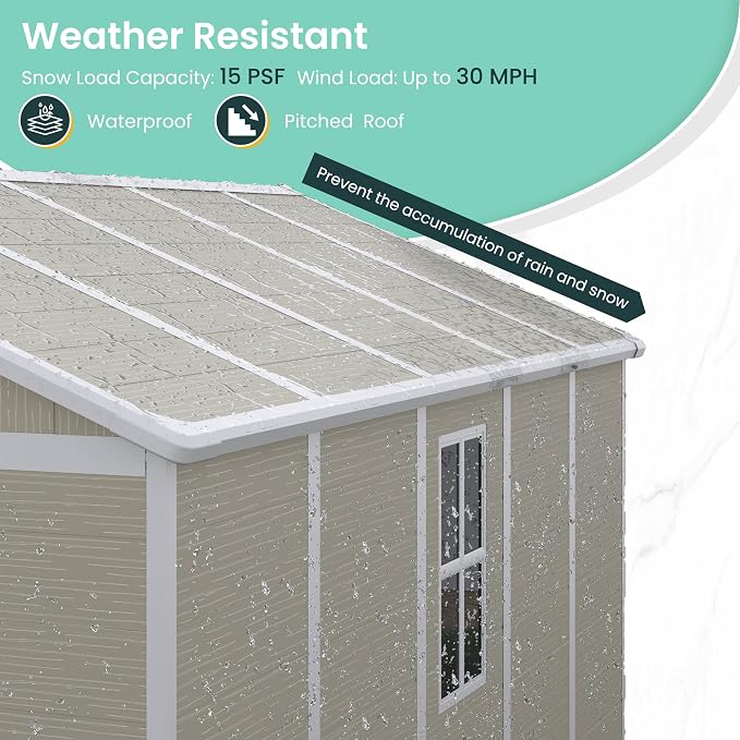UDPATIO Outdoor Storage Shed 7.5x10.7 FT, Plastic Garden Shed - Image 7