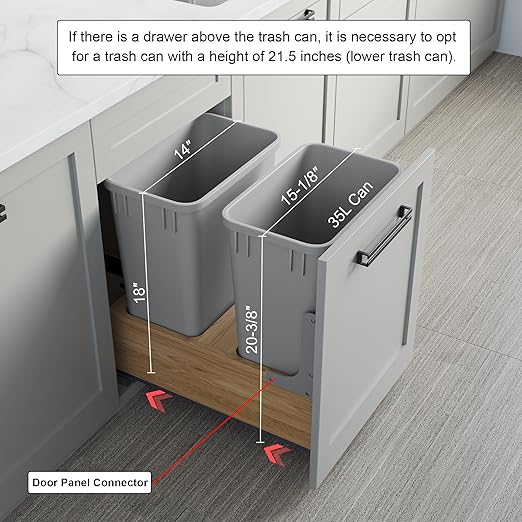 Dowell B18/B21 Wood Base Wastebasket Pullout - Image 2
