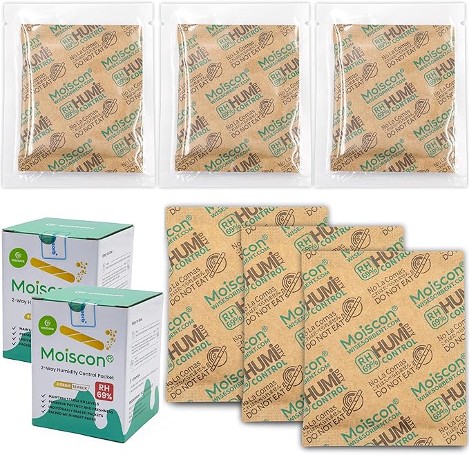 30 Pack 8 Gram 69% Two-Way Humidity Control Packs by Wisesorb