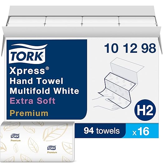 Tork Xpress Paper Towel Dispenser and Tork Extra Soft Multifold Hand Towel White - Image 6