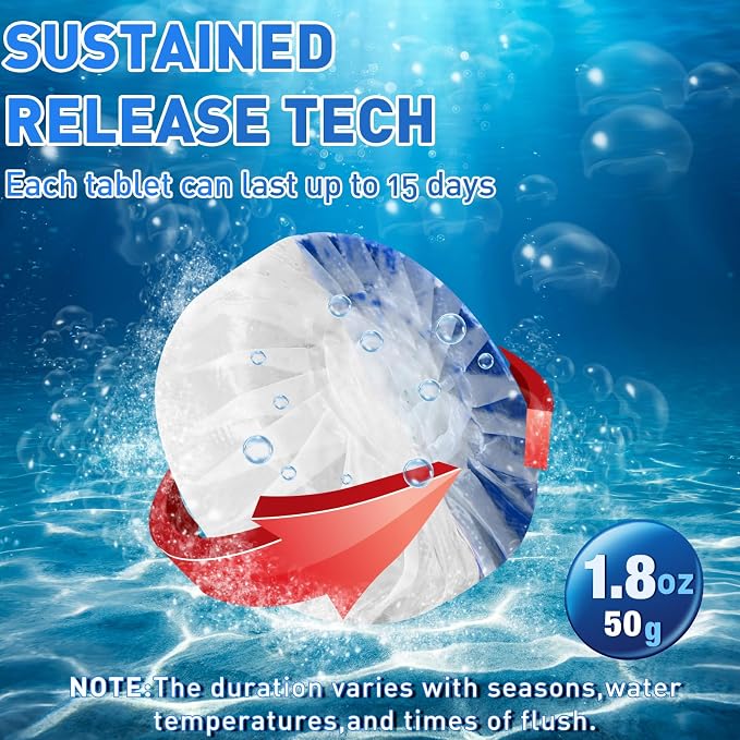 Qualirey 100 Pack Automatic Toilet Cleaner Tablets Toilet Bowl Long Lasting - Image 7