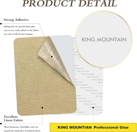 KING MOUNTAIN Self-Adhesive Coarse Linen Repair Patches, 8X11 inch, Can be Used - Image 2