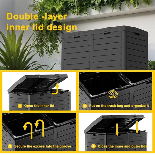 62 Gallon Outdoor Trash Can - Image 2