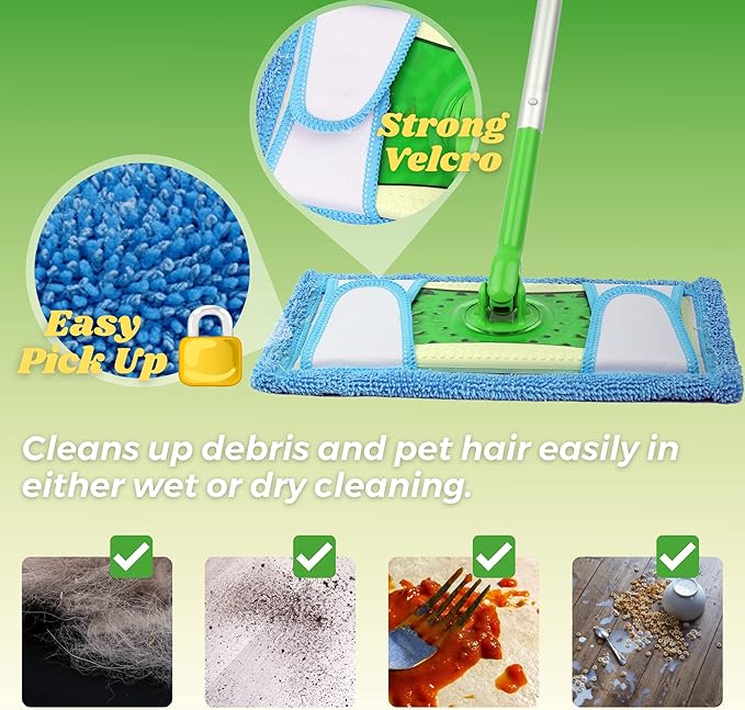 Reusable Microfiber Mop Pad for Swiffer Sweeper, 12.5'' Refill Washable for - Image 6