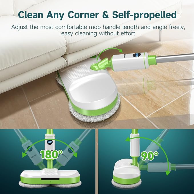AlfaBot Cordless Electric Mop for Floor Cleaning, Dual Spin Mop - Image 5
