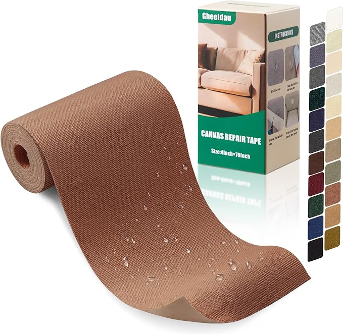 Canvas Repair Tape 4×70 Inch Waterproof Self-Adhesive Fabric Repair Patch by Givethingsanewlife