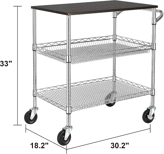 Finnhomy 3 Tier Heavy Duty Commercial Grade Utility Cart - Image 5