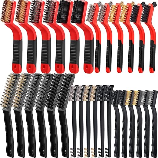 Sumind 60 Pcs Wire Cleaning Brush Set Nylon/ Stainless Steel/ Brass Metal Brush by Sumind