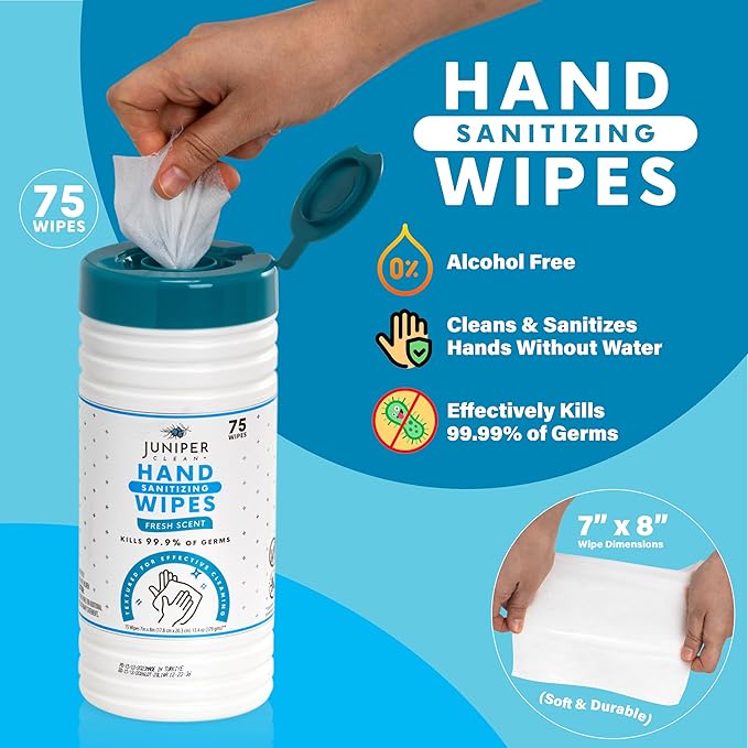 4 Pack Hand Sanitizing Wipes, Alcohol Free 300 Count Canister Disposable Hand - Image 4
