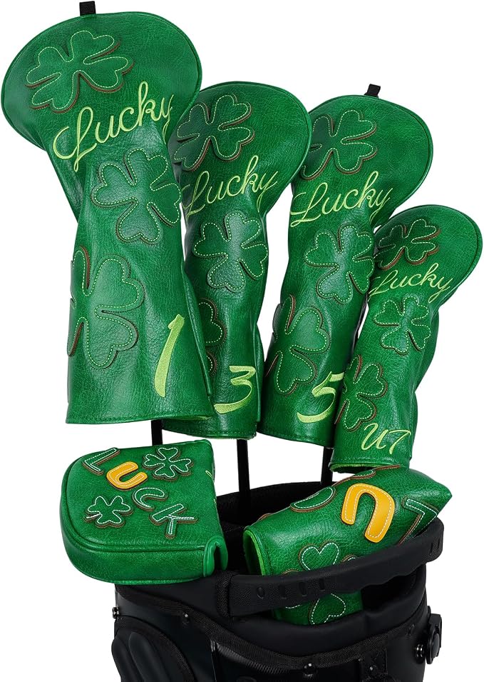Golf Headcovers Golf Club Head Covers Four Leaf Clover Good Luck Charm - Image 2