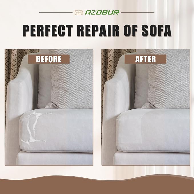Azobur Fabric Couch Repair Patch 8.3 x 11 inches, Self-Adhesive Fabric Repair - Image 3