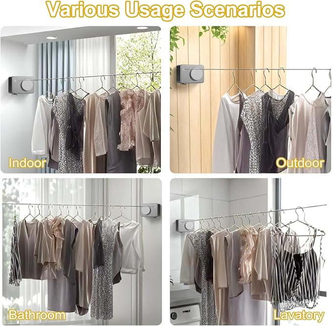 Retractable Clothesline Indoor/Outdoor, Anti-Sag - Image 7