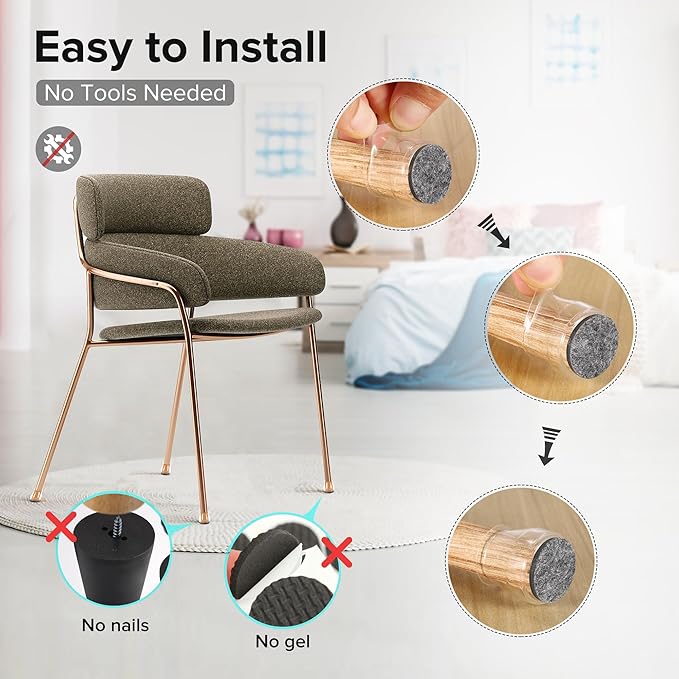 24PCS Upgraded Silicone Chair Leg Floor Protectors - Image 5