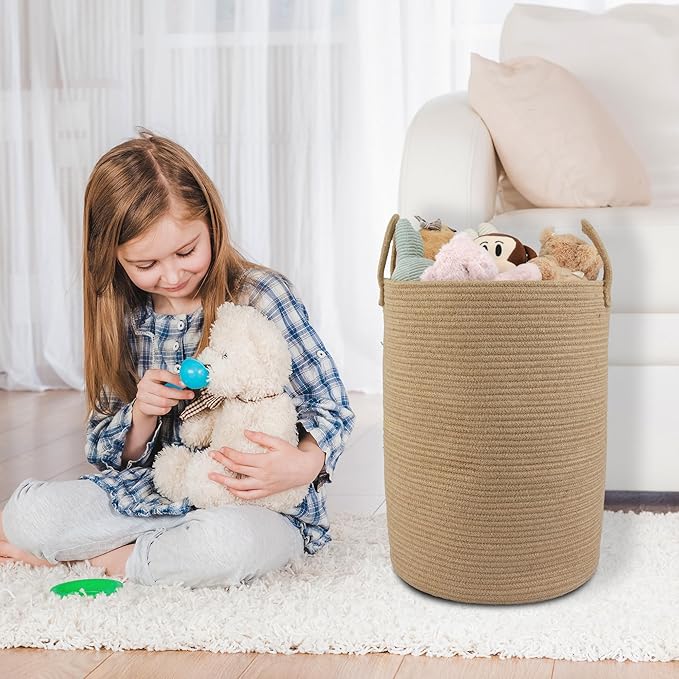 Cotton Rope Laundry Basket Hamper - Image 5