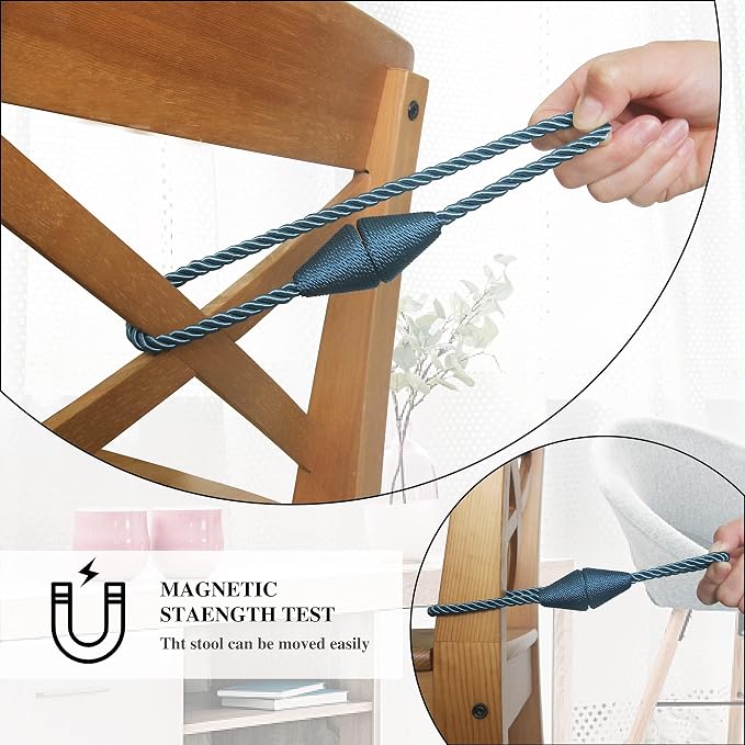 4 Pack Magnetic Curtain Tiebacks Rope Modern Handmade Curtain Tie Backs - Image 4
