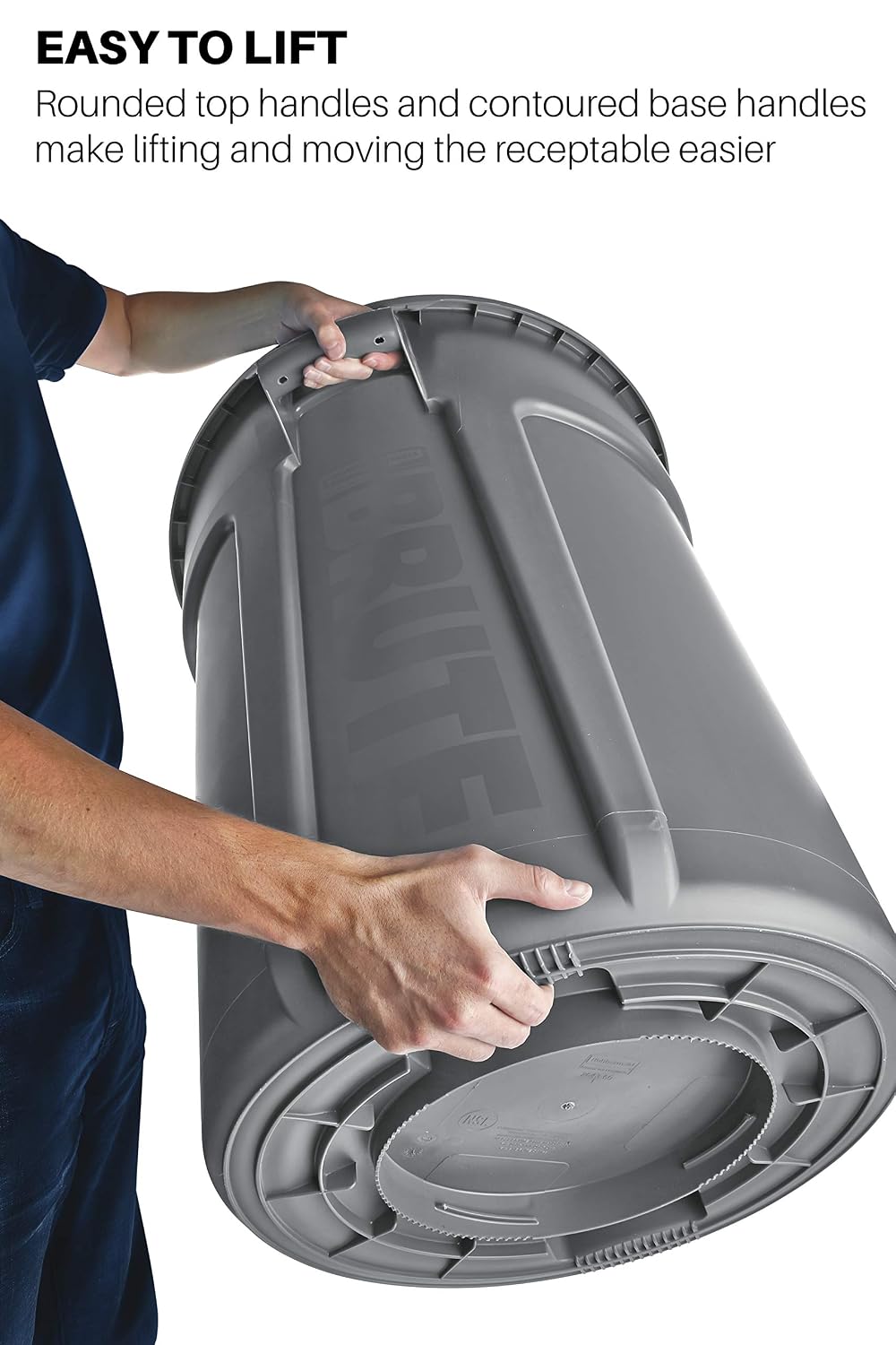 Rubbermaid Commercial Products Vented BRUTE Recycling 44 Gal, Blue, for Landscapers/Construction Sites/Restaurants/Back of House/Offices/Warehouses/Commercial Environments, Pack of 4