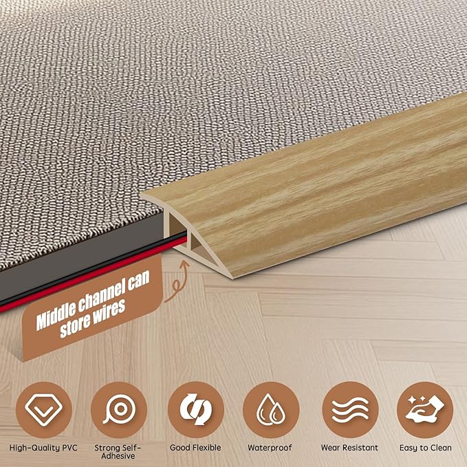 Floor Transition Strip Door Threshold 79" Floor Transition Reducer Trim on The - Image 3