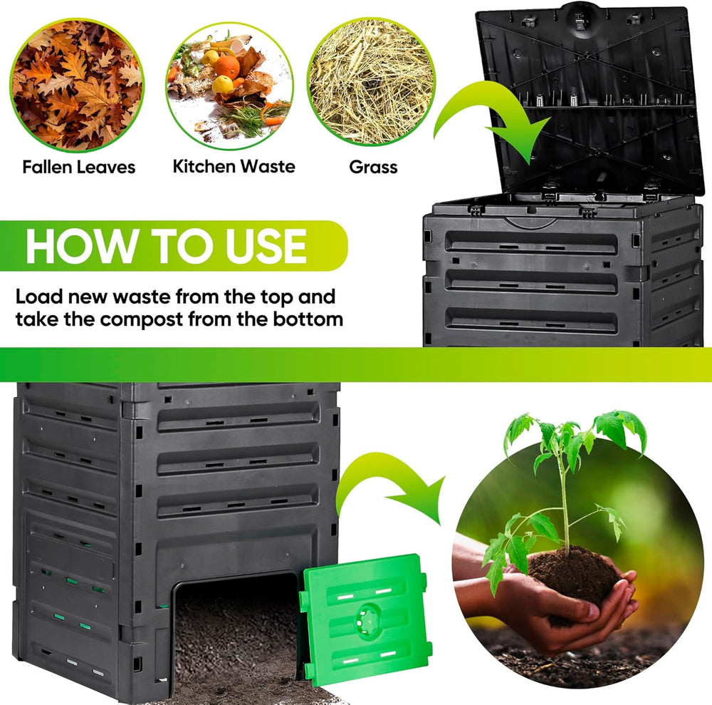JupiterForce 120 Gallon Large Compost Bin, BPA Free Outdoor Composting Tumble...