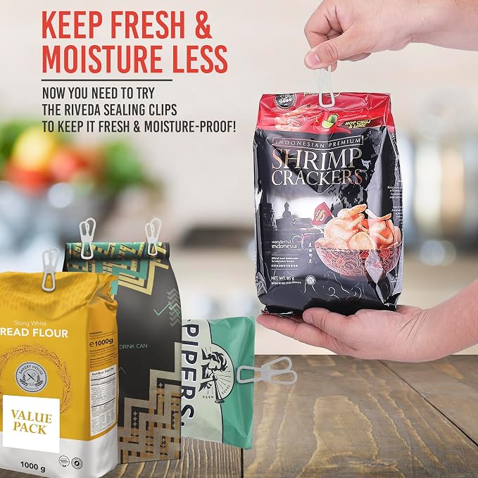 30 Pack White Chip Bag Clips for Food - Image 3