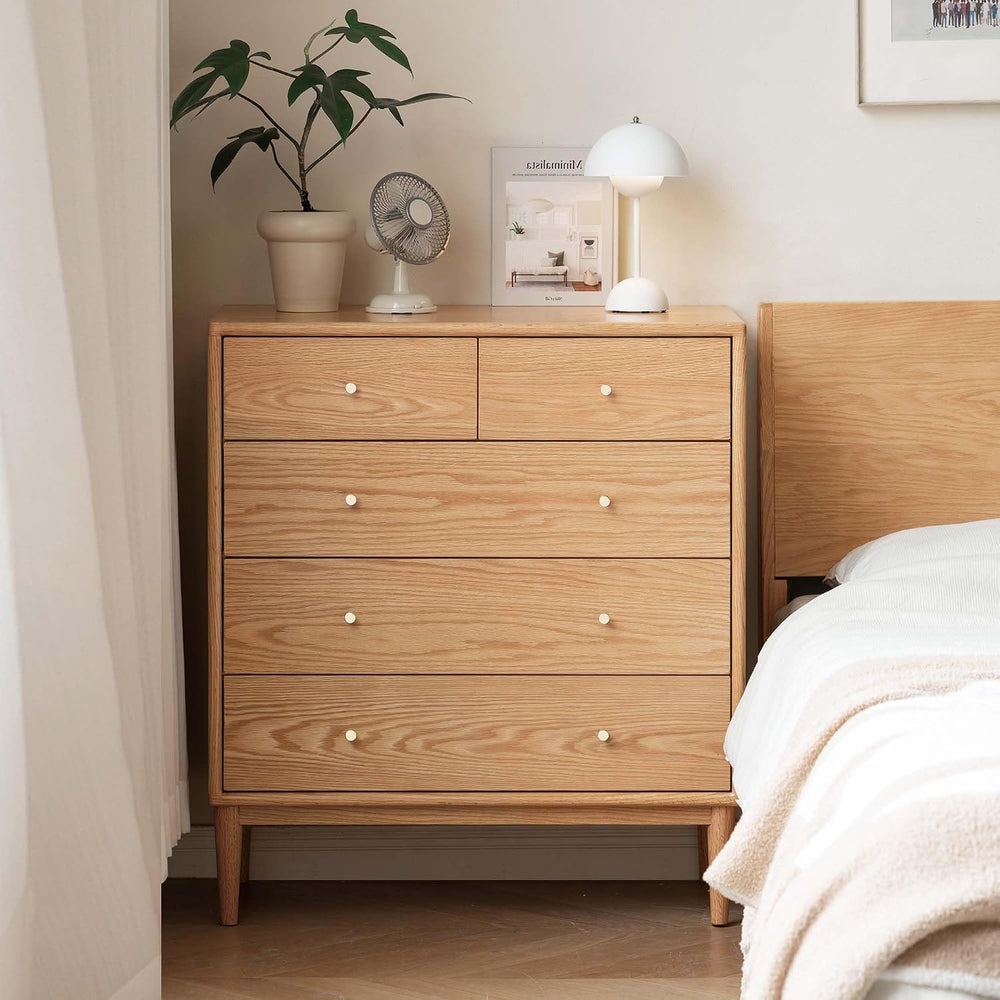 Solid Wood Dresser, 5 Drawer Dresser for Bedroom, Solid Wood Storage Organize...