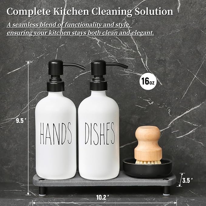 MOMEEMO White Soap Dispenser Set Comes - Image 2