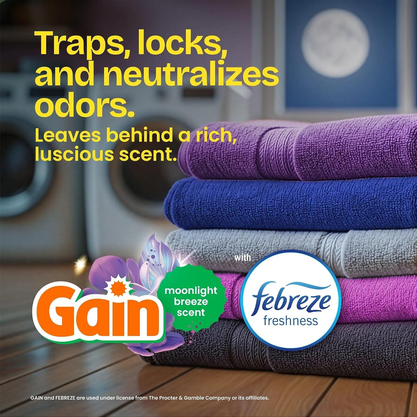 Glad ForceFlex Tall Kitchen Trash Bags, 13 Gallon, Gain Moonlight Breeze, 110 Ct (Package May Vary)
