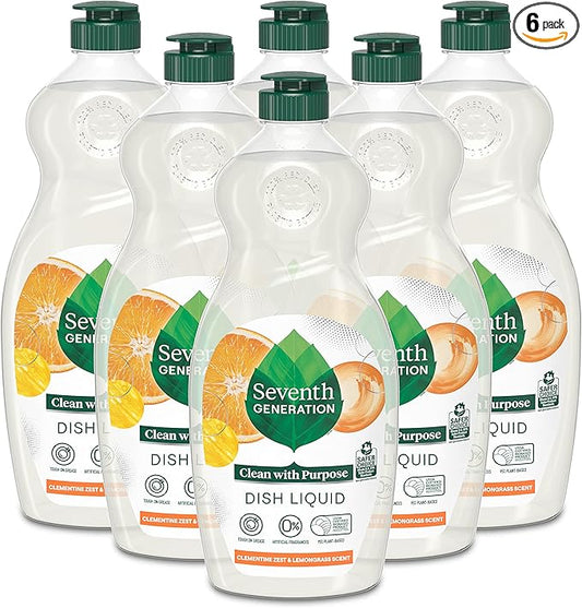 Seventh Generation Dish Liquid Soap Clementine Zest Lemongrass Pack of 6 by SeventhGeneration