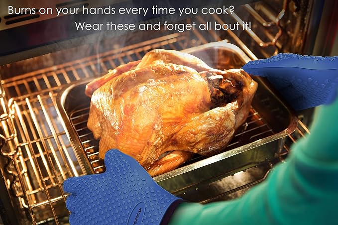 KITCHEN PERFECTION S Silicone Smoker Oven Gloves -Extreme Heat Resistant BBQ - Image 4