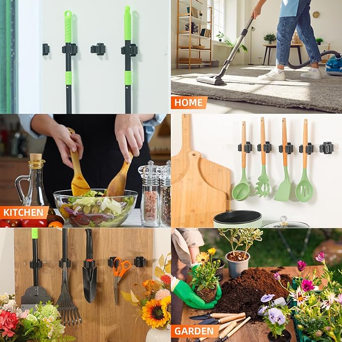 5 PCS Broom Holder Wall Mount, Upgraded Heavy Duty Mop and Broom Holder Wall - Image 7
