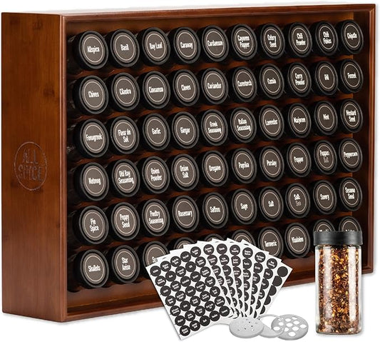 AllSpice Spice Rack Organizer, 525 Unique Labels, Countertop or Wall Mount by AllSpice