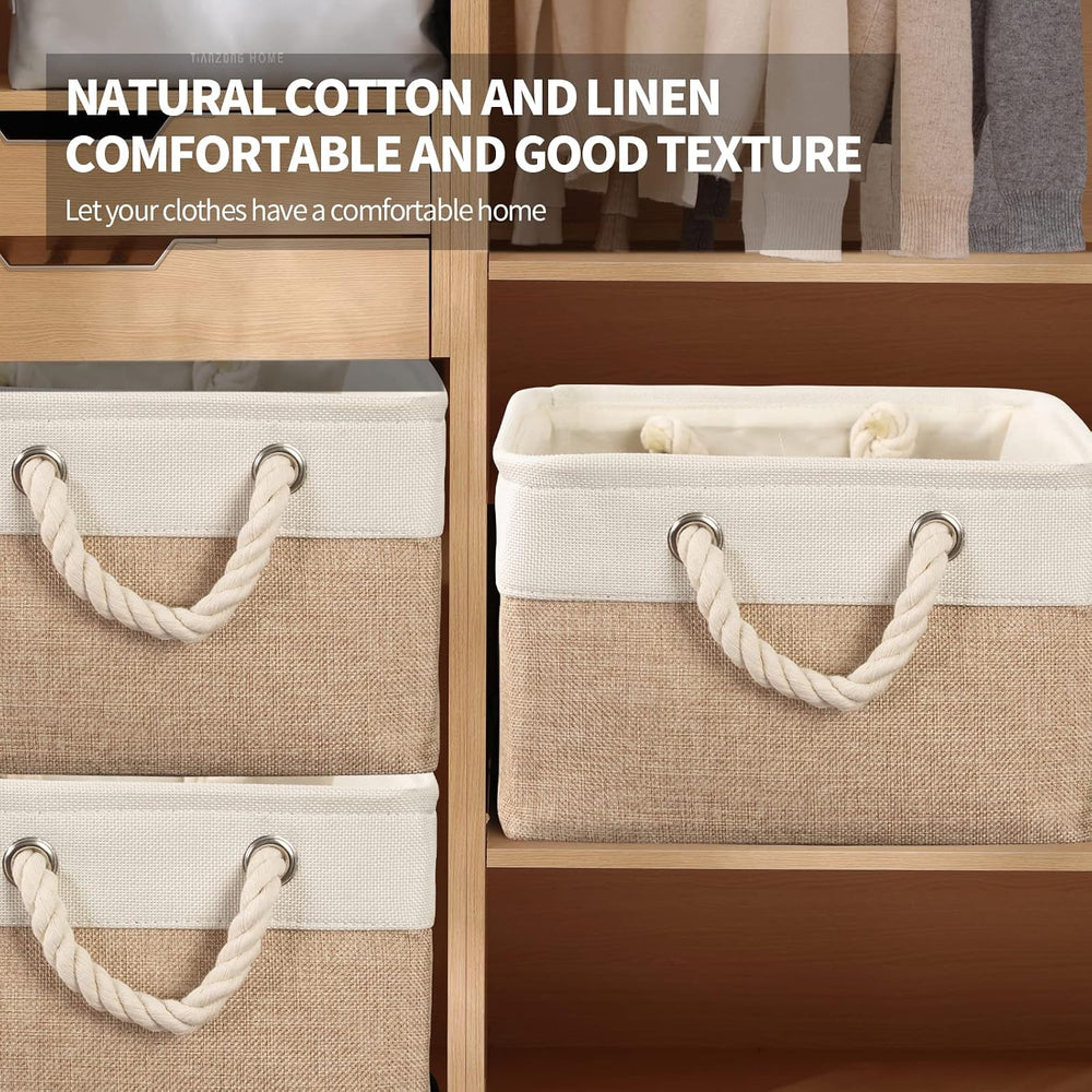 8 Pack Storage Basket Bins - Decorative Baskets Bulk Storage Box Cubes Contai...