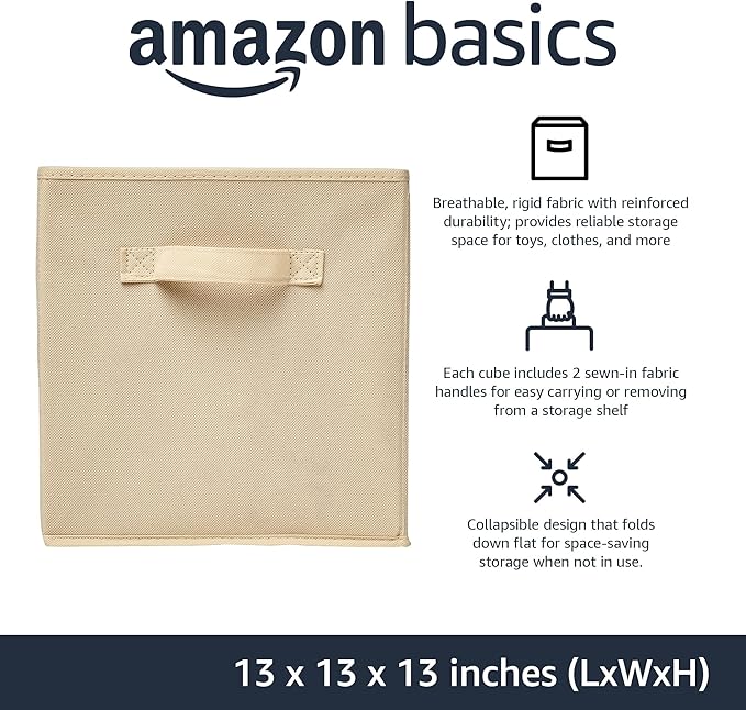 Amazon Basics Collapsible Fabric Storage Cube Bins Organizer - Image 2