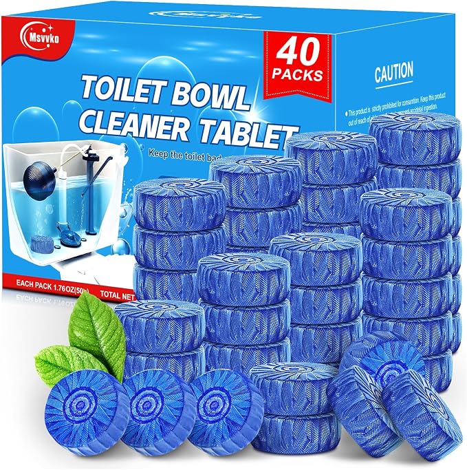 Toilet Bowl Cleaner Tablets 40 Pcs, Septic Safe Automatic Toilet Tank Cleaner by Msvvko