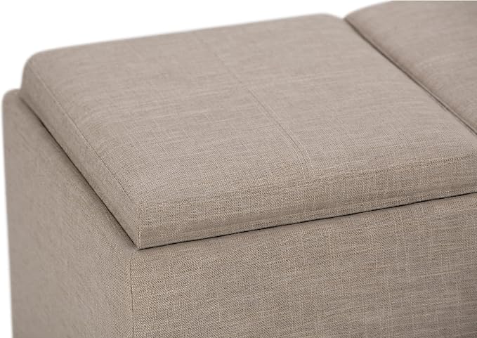 SIMPLIHOME Avalon 42 inch Wide Contemporary Rectangle Storage Ottoman in - Image 7