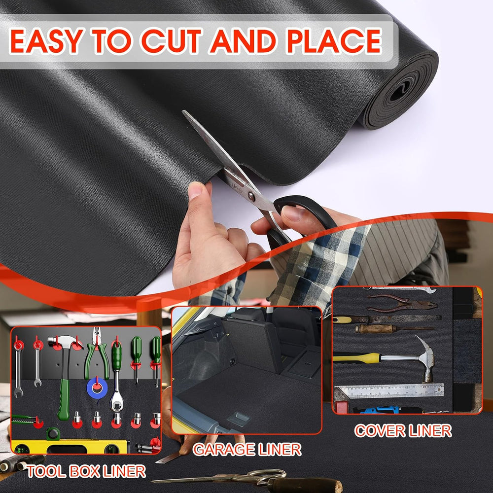 Nuogo Tool Box Liner 1/8 Inch Thick, 24 Inch x 32 Ft Rubber Drawer Mat