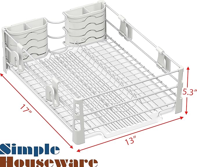SIMPLE HOUSEWARE White Dish Drying Rack - Image 8