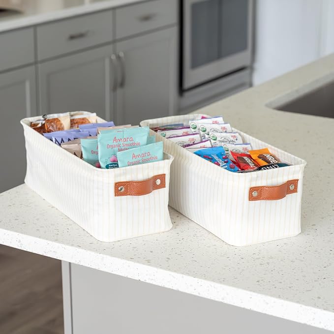 OrganiHaus Narrow Storage Bins 15x06in, Small Closet Bins - Image 4