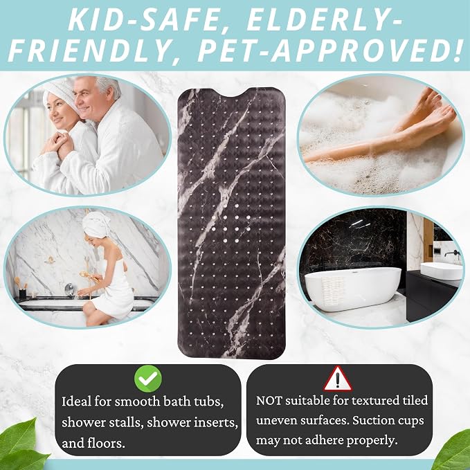 ENKOSI Bath Mat – Large 40 x 16 Inch Non-Slip Bathtub Mat - Image 6