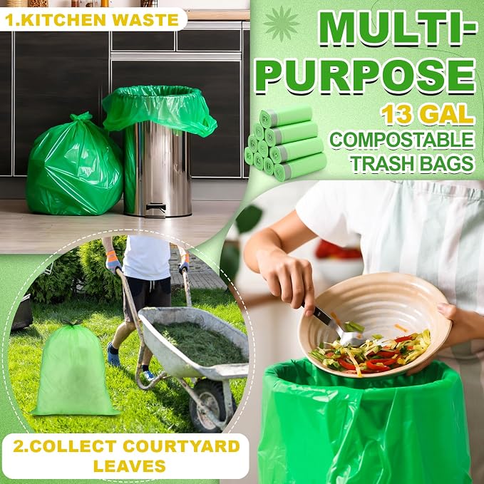 200 Count 13 Gallon Compostable Trash Bags - Image 7