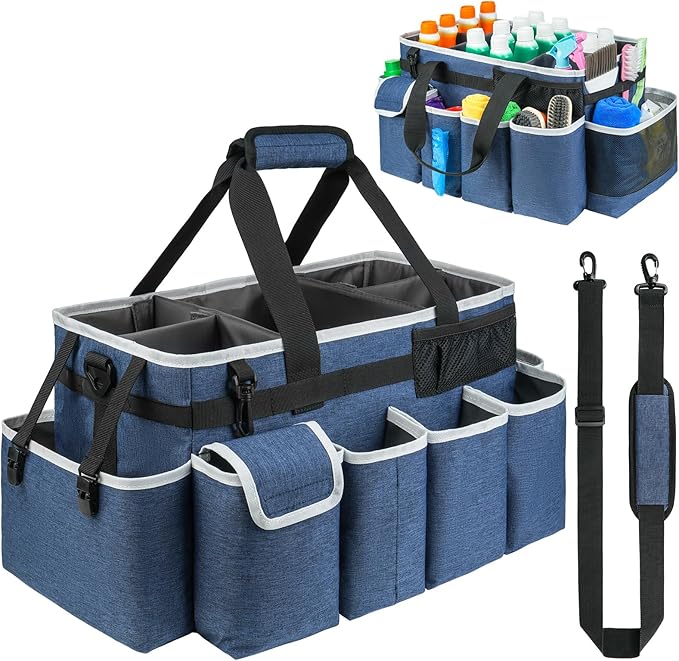 Cleaning Caddy Bag, Extra Large Cleaning Supplies Organizer by ZIOZERTT
